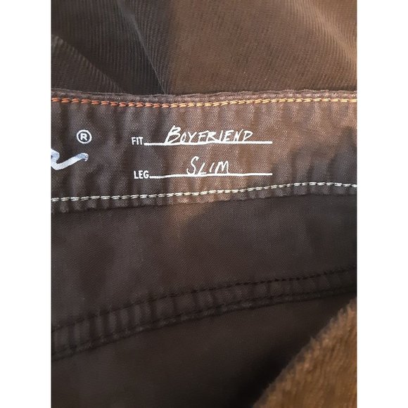 Eddie Bauer Brown Corduroy Boyfriend Fit Slim Leg Women Size 10 Tall Inseam 33" - Picture 5 of 10